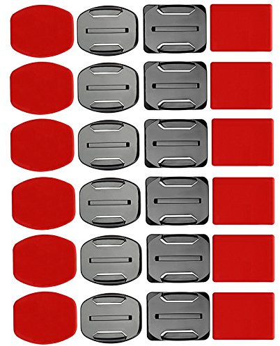 SHOOT Kit de Accesorios para el Casco 12x Soporte Superficie + 12x Adhesivos Pegatinas para GoPro Hero 13/12/11/10/9/8/7/6/5/4/3+/3 SJ4000 SJ5000 Cámaras de Acción