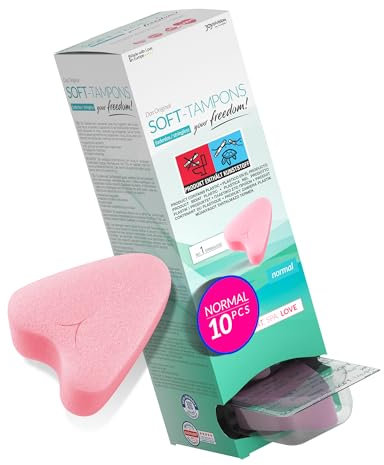 JOYDIVISION Soft-Tampones normal I 10 unidades I tampones sin cordón para deporte, natación y spa I esponjas menstruales ultra suaves I inserción y extracción fáciles I Softtampón sin cordón
