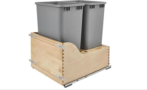 Rev-A-Shelf Wood Pullout Waste Container w/Soft-Close and SERVO-Drive System