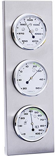 SUNARTIS - Analoge Wetterstation | Hochwertige Wetterstation für präzise Messungen von Luftfeuchtigkeit, Luftdruck & Temperaturen von -20°C bis + 50°C | Ideal für Innen- und Außen | 30x10x3,7cm