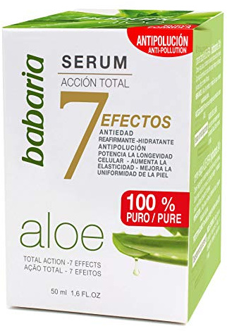 Babaria - Serum Facial Con Aloe Vera Puro 100% | 7 Efectos Acción Total Con Aloe Vera | Serum Facial Mujer Y Hombre 50ml | Antiarrugas Mujer Y Hombre