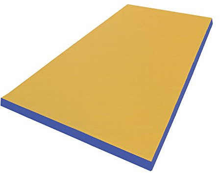 NiroSport Turnmatte 200 x 100 x 8 cm RG 25 Weichbodenmatte Matte Gymnastikmatte Gelb/Blau