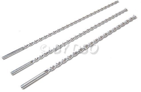 Amtech Professional Quality 3 Pc Long Masonry Drill Bit Set AMF2800 - Sizes: 8mm, 10mm, 12mm High-Performance Tools for Drilling Concrete, Brick, and Durable Carbide Tips for Precision and Longevity
