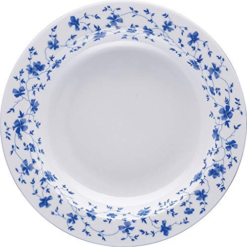 Arzberg 41382-607671-10123 Form 1382 Blaublüten Suppenteller 23cm/FA, Porzellan, White/Blue, 24,5 x 24,5 x 9,6014 cm