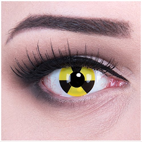 Farbige Atom Crazy Fun Kontaktlinsen crazy contact lenses Radiate 1 Paar perfekt zu Halloween. Mit gratis Behälter und 60ml Pflegemittel