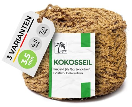 Kokosseil 3.5 mm - Baumanbinder aus Kokosfaser - ungefärbte Naturfaser - 50 m