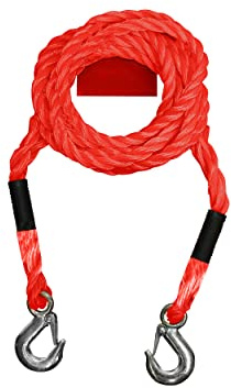 APA 26061 Abschleppseil Pkw, bis 3500 kg, mehrschäftig gedreht, mit Sicherheitsfahne, 4 m, Red