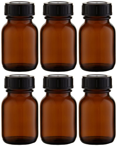 6 x Weithalsflasche 50ml Braunglas inkl. Schraubverschluss mit Dichtungsscheibe *** Weithalsflaschen, Schraubgläser, Weithalsgläser, Braunglasflaschen, Glasdosen, Allzweckgläser, Haushaltsgläser, Weithalsglas, Schraubglas, Allzweckglas, Haushaltsglas ***