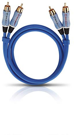 Oehlbach Beat - Stereo Audiokabel - Cinch-Kabel Set für CD-Player & Verstärker (effektive Schirmung & OFC Kupfer) - blau - 3m