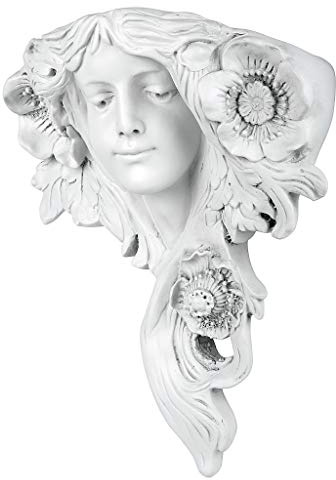 Design Toscano Le Printemps French Greenman Wall Sculpture Planter Pocket, 38 cm, Polyresin, Antique Stone