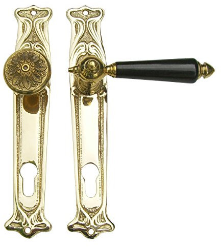 Wohnungstür Türbeschlag Jugendstil Messing poliert #13-3a-ME-72