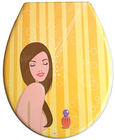 ADOB Design WC Sitz Shower Klobrille Klodeckel Toilettendeckel aus Duroplast, Absenkautomatik, Softclose, zur Reinigung abnehmbar, 59881