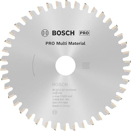 Bosch 1x PRO Multi Material Kreissägeblatt für Netz-Handkreissägen (für Aluminium, Kunststoff, Ø mm, Professional Zubehör Handkreissäge)