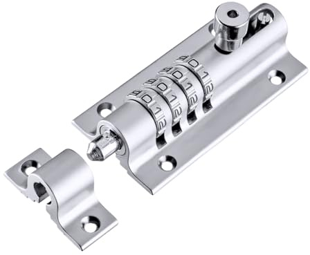 Combi-Bolt CB2000-CHR 4-Dial Combination Sliding Bolt Latch with Chrome Finish