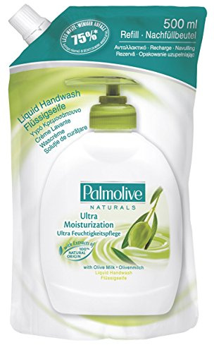 Palmolive Nachfüllbeutel Olivenmilch Flüssigseife, 3er Pack (3 x 500 ml)