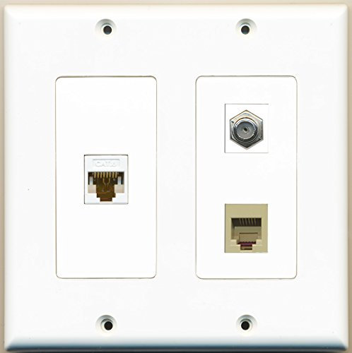 RiteAV Koaxialkabel, 1 Port, 1 Port, 1 RJ11, RJ12, 1 Port, Cat6 Ethernet, Weiß
