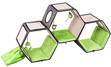 Karlie Kratzmöbel Hexagone Lounge L: 118 cm B: 35 cm H: 61 cm grün-grau