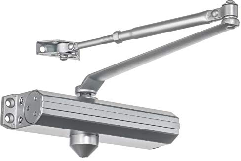 Dynasty Hardware Door Closer, Grade 1 Heavy Duty Commercial Hydraulic Closer, Self-Closing, Adjustable Spring Size 1-4, ADA Compliant, Surface Mount, Sprayed Aluminum, Series 1614