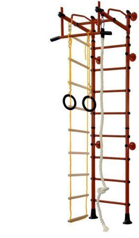 NiroSport Sprossenwand Kletterwand M2 Rot Turnwand Klettergerüst Kinderzimmer Kinder Indoor Klimmzugstange