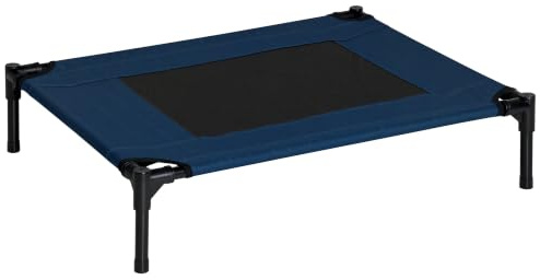 PawHut Erhöhtes Hundebett Mittel Blau | Elevated, Portable Camping Basket