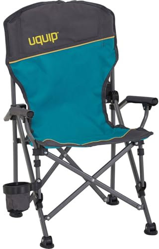 Uquip Campingstuhl Kirby Petrol I Faltbarer Klappstuhl für Kinder mit 60 kg Traglast I Kinderstuhl aus Stahl & Polyester I klappbarer Outdoor-Stuhl mit Kindersicherung für Camping, Strand & Garten