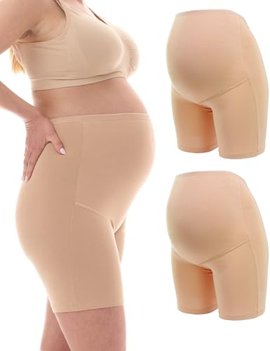 Herzmutter Mutande Gravidanza Cotone - Mutandine Premaman - Guaina maternità - Biancheria Intima Maternitá - Slip per Futura Mamma - 5000 (S, Beige, 2X)