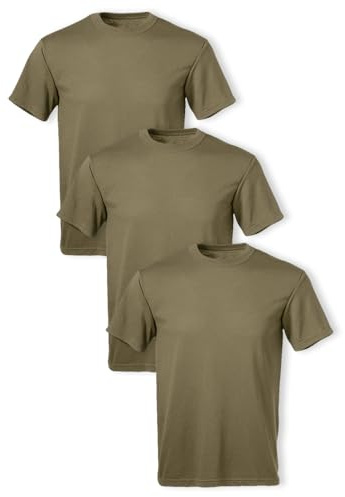 Soffe Men's 3 Pack - USA Poly/Cotton Military Tee, Tan, Large
