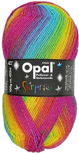 Tutto-Opal Opal Sockengarn Surprise, Farbe 4061, Sockenwolle Regenbogen, 100 Gramm