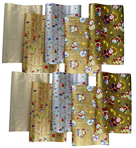 HRB Geschenkpapier 10 Rollen für Weihnachten 2,00m x 0,7m, Weihnachtsgeschenkpapier, hochwertige geschenkverpackung, Packpapier Xmas verschiedene Motive (Serie 3)