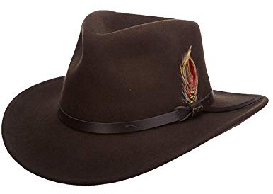 Scala Classico Men's Crushable Felt Outback Hat, Olive, XX-Large