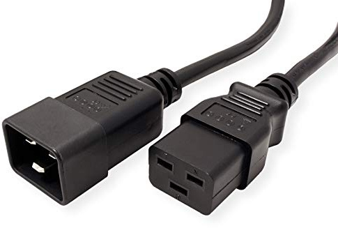 ROLINE Netzkabel Stecker C20 - Buchse C19, schwarz, 2 m