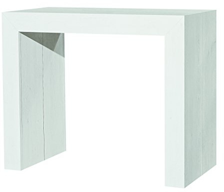 KONTE.DESIGN Consolle allungabile PONZA in legno nobilitato, Bianco, 90x45x75 cm