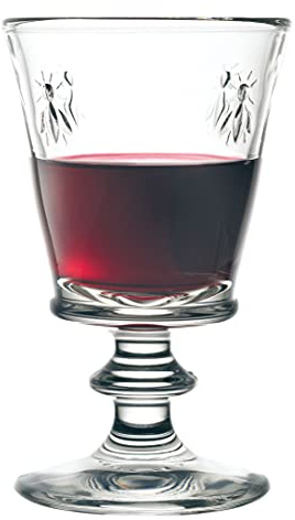 Côté Table 7576 Abeilles Verre avec Pied Transparent 24 cl 8,5 x 8,5 x 14 cm, LOT DE 6