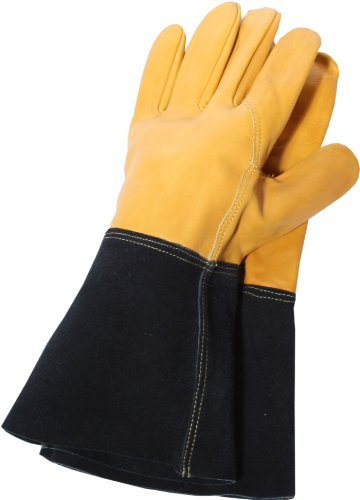 Town & Country 0 Deluxe Premium Gloves Town and Country Tgl415 Mens Leather Palm Gauntlet, 0, L - Pack of 1 pair - UK