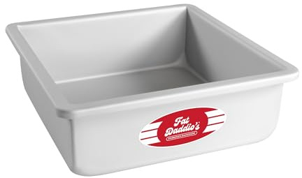 Fat Daddio's Anodized Aluminum Square Cake Pan, 3 High - 8 Inch x 8 Inch x 3 Inch
