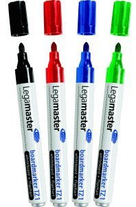 Legamaster boardmarker TZ 1 set med 4 delar, påfyllbar, 1,5–3 mm, blister med etui