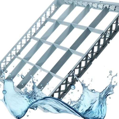 Kerafactum Aufsatz Erweiterungselement 50x50 cm aus BPA-Free Kunststoff Korb Element für Spülkorb 16 Felder, graublau Korbaufsatz für Gläser & Tassen, erweiterbar universell für Gastro Spülmaschine