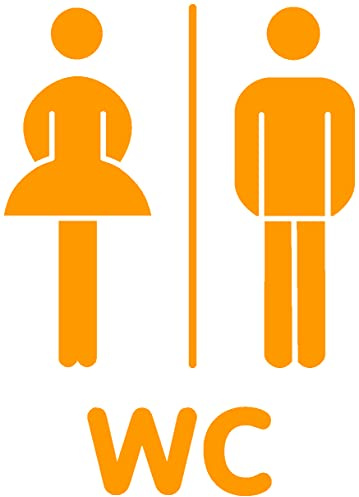 Samunshi® WC Tür Schild Türaufkleber Wandtattoo 14 x 20cm goldgelb