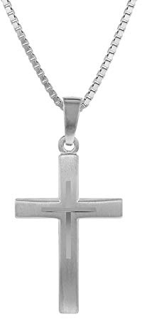 trendor Kreuz mit Kinder-Halskette Silber 925 79602 | Kinder Halskette Silber, Halskette für Mädchen und Jungen, Silberkette mit Kreuz, Kreuzkette Silber Kids