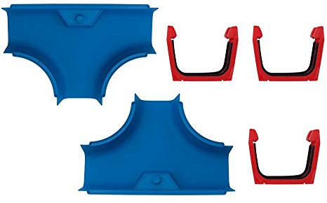 AquaPlay - T-Stück 2X - Erweiterungsset Wasserbahnen, 2 x T-Stück Elemente, 3 x Verbindungsklammern, 6 x Gummidichtung, Wasserstraßen Zubehör