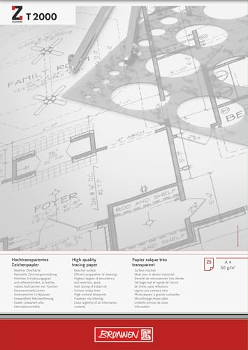 Brunnen Zeichen-/Entwurfblock, A4, 210 x 297 mm, 60 g/qm, 25 Blatt