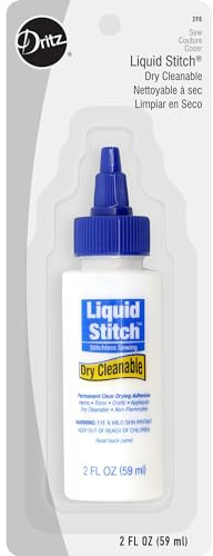 Dritz Liquid Stitch Dry Cleanable Fabric Adhesive, 2-Fluid Ounce, Clear, 2 Fl Oz