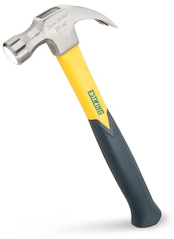 ESTWING 20 oz Sure Strike Hammer, 20 oz Fiberglass Handle Hammer, MRF20C