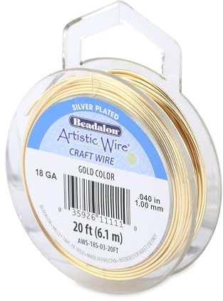 Beadalon 20 ft Artistic 18-Gauge Wire, Gold