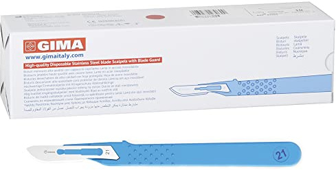 GIMA - Sterile Einweg-Skalpelle, Standardmodell, Nr. 21, 10er-Pack, 27065