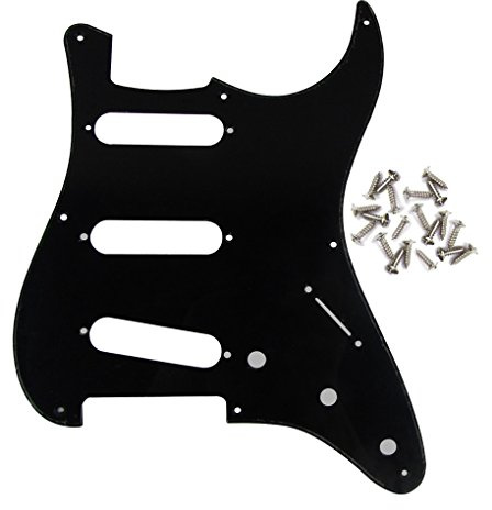IKN 8-Loch SSS ST Pickguard E-Gitarren-Scratchplate mit Schraube für Vintage Style ST ocaster-Gitarrenteile, 1-lagig schwarz