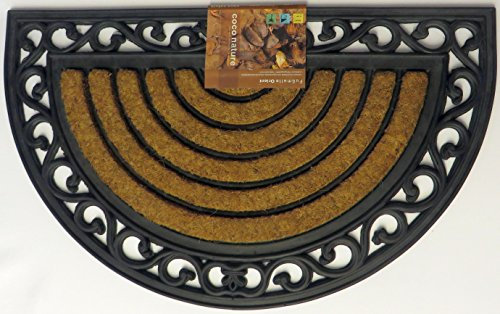 WFG Kokosmatte, halbrund mit Gummirücken, schwere Qualität (Motiv Orient)