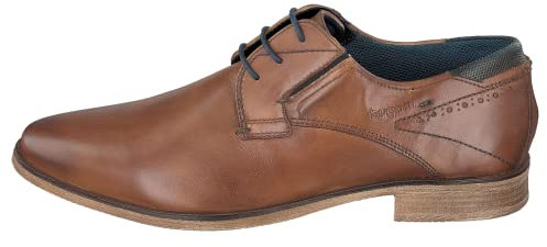 bugatti Herren Businessschuhe, Männer Business Schnürer, Wechselfußbett,Derby schnürung,büro,Freizeit,Schnuerschuhe,Cognac (6300),44 EU / 9 UK