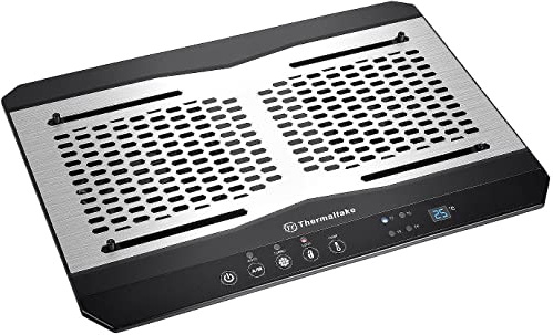 Thermaltake Massive TM Aluminum Panel Dual 120mm Fans Adjustable Temperature Sensor 10-17 Laptop Notebook Cooling Pad CL-N002-PL12BL-A