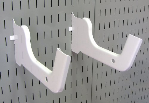Wall Control Heavy Duty Pegboard Hook Slotted Hook Pair - White (10-HD-012 W)